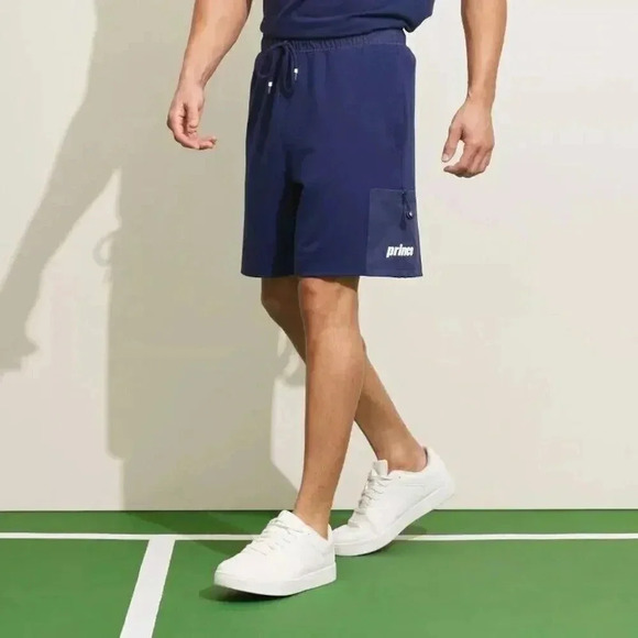 NWT New PRINCE PICKLEBALL Men's Ponte Shorts 7" Inseam Navy Blue SZ‎ Large Cargo - Picture 2 of 13
